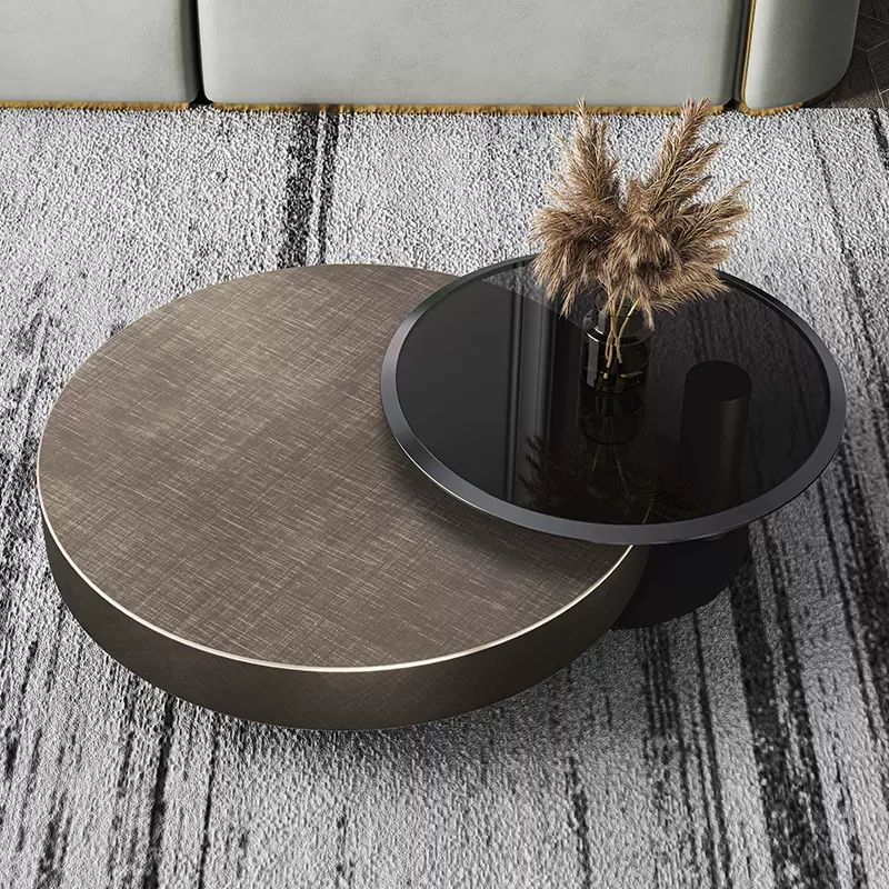 Coffee Tea & Company - Modern Round Stainless Steel Center Side