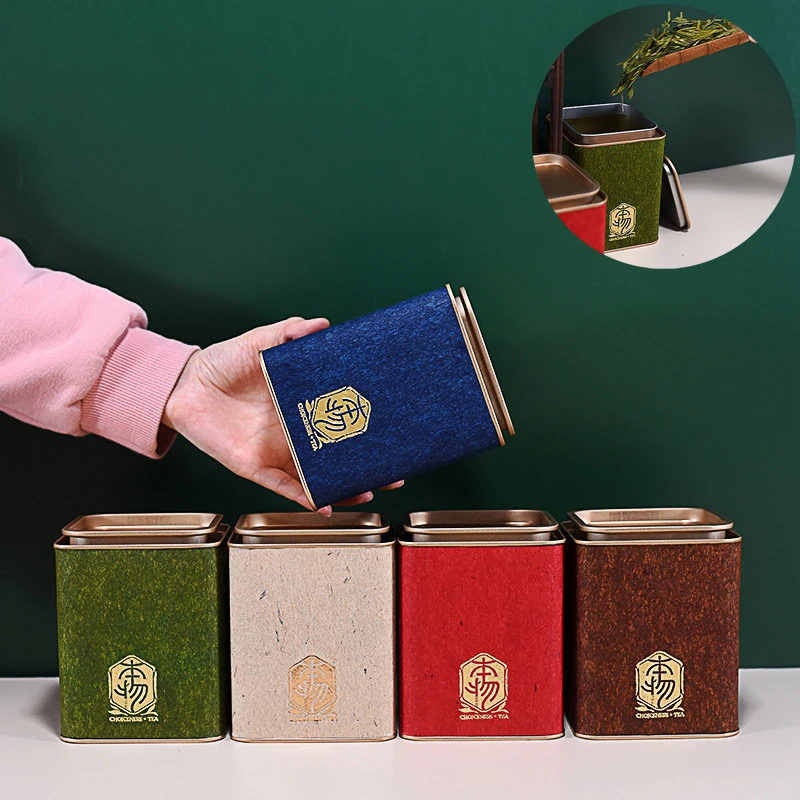 Coffee Jasmine Tea - Tea Tin Containers Square Metal Tea