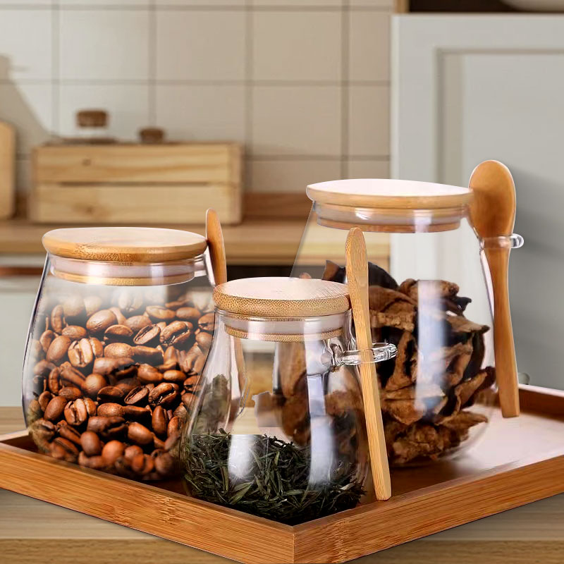 34oz sealed glass jar with spo - огляд і ціна Coffee Tea Jar Set