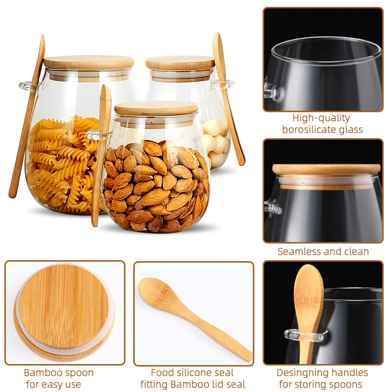 34oz sealed glass jar with spo - огляд і ціна Coffee Tea Jar Set