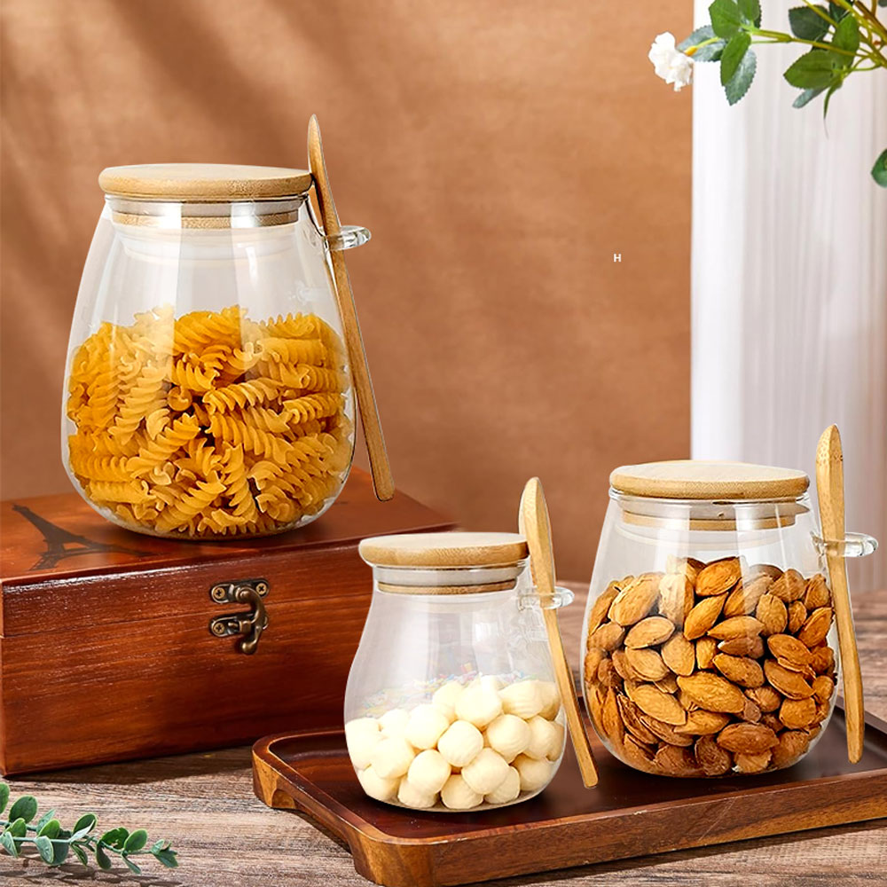 34oz sealed glass jar with spo - огляд і ціна Coffee Tea Jar Set