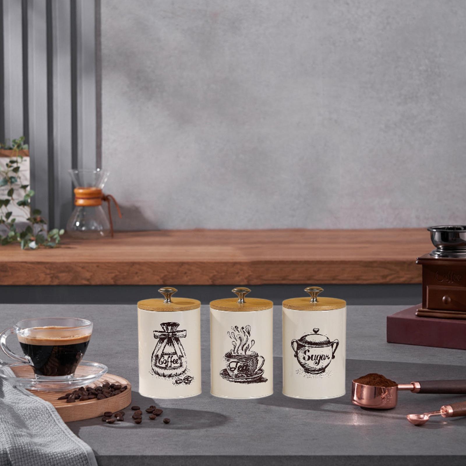 Farmhouse Coffee Tea Sugar Can - огляд і ціна Coffee Tea Jar Set