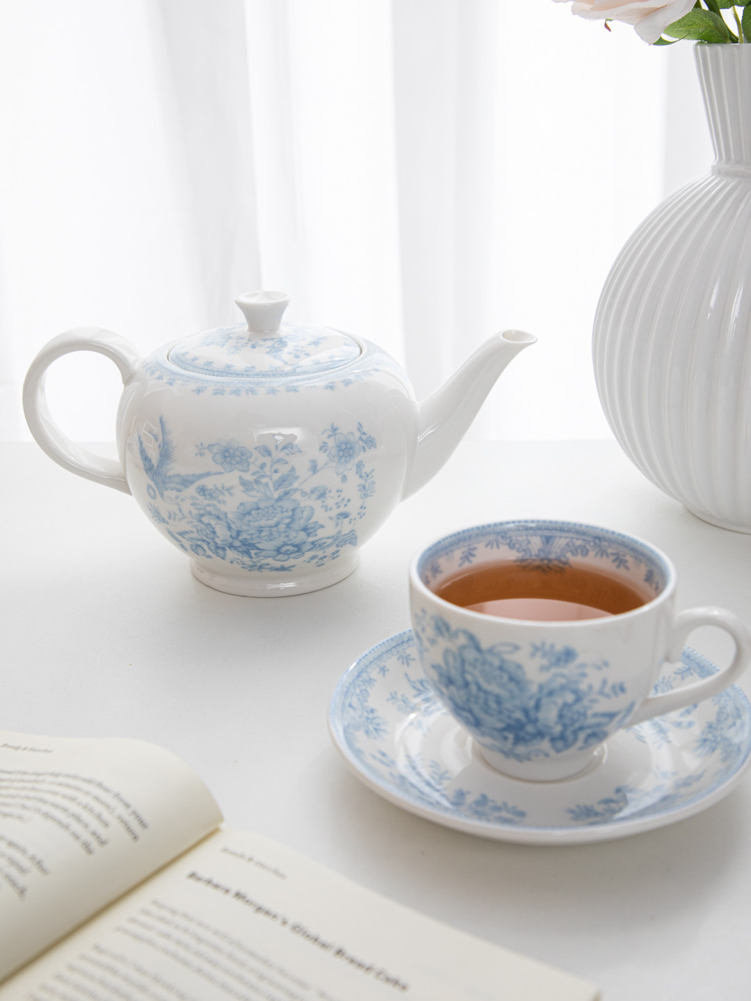 House, retro blue peony aftern - огляд і ціна Coffee Tea Jar Set
