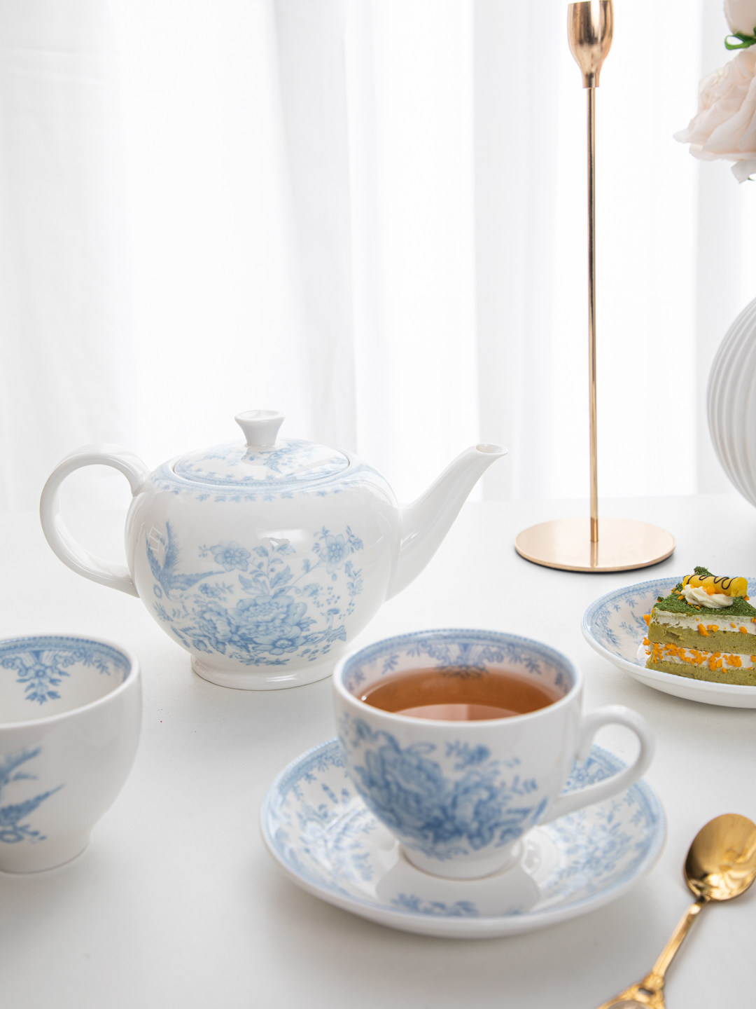 House, retro blue peony aftern - огляд і ціна Coffee Tea Jar Set