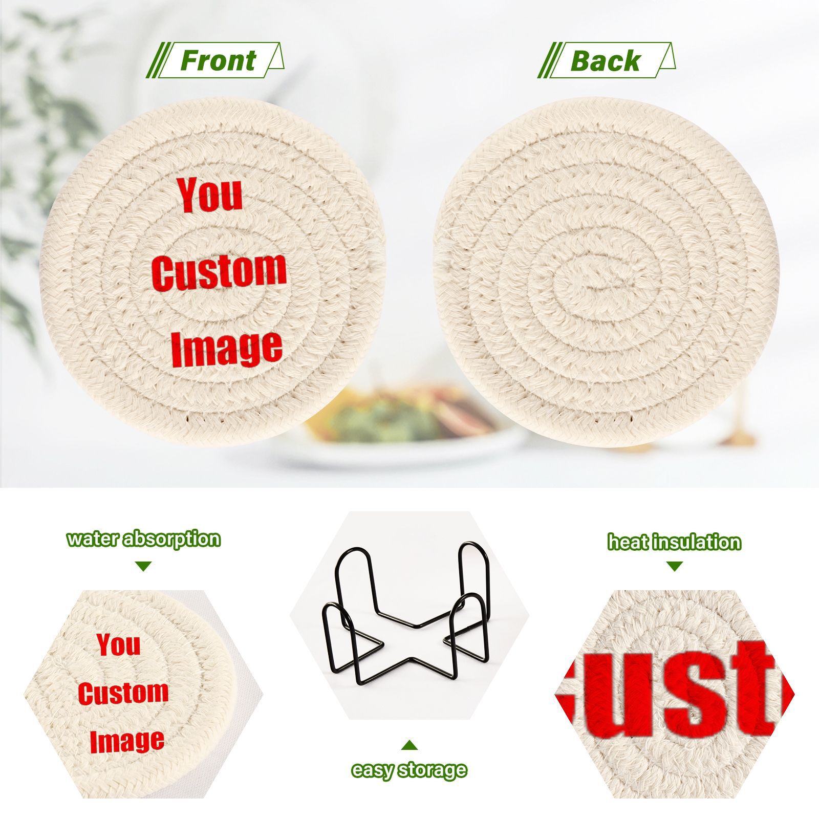 6Pcs Cup Coasters for Drinks A - огляд і ціна Coffee Tea Images