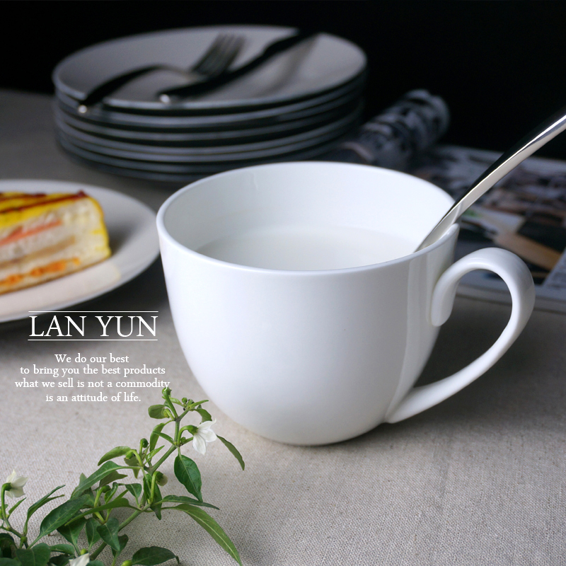 700ML, Plain White Bone China  - огляд і ціна Morning Tea Coffee
