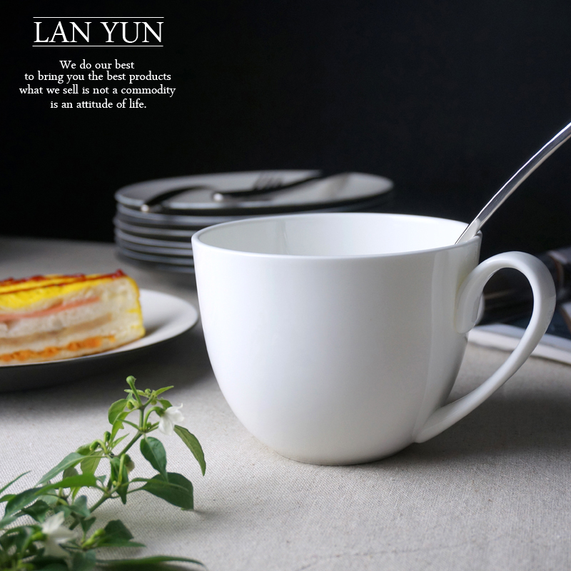 700ML, Plain White Bone China  - огляд і ціна Morning Tea Coffee