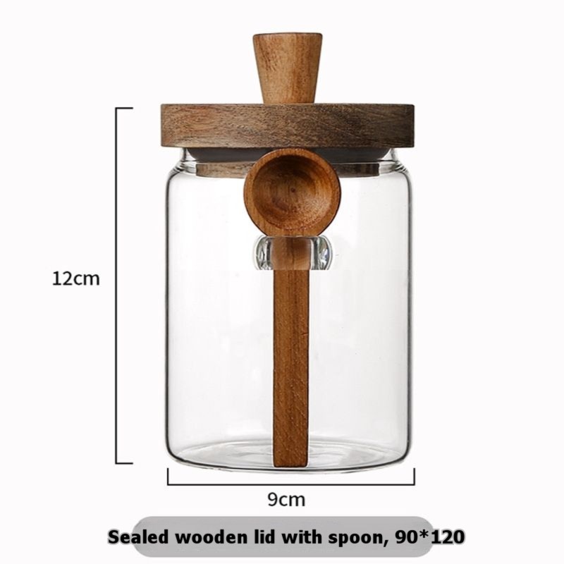 ABJI-Glass Jar With Wooden Lid - огляд і ціна Coffee Tea Jar Set