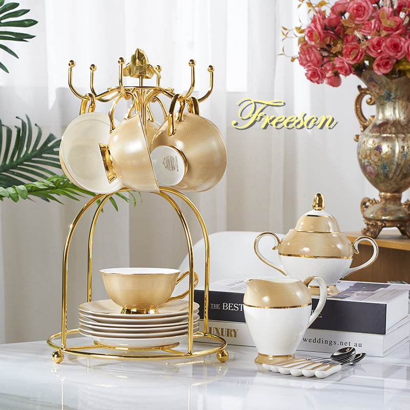 Luxury Gold Bone China Coffee  - огляд і ціна Coffee Tea And Sugar Set
