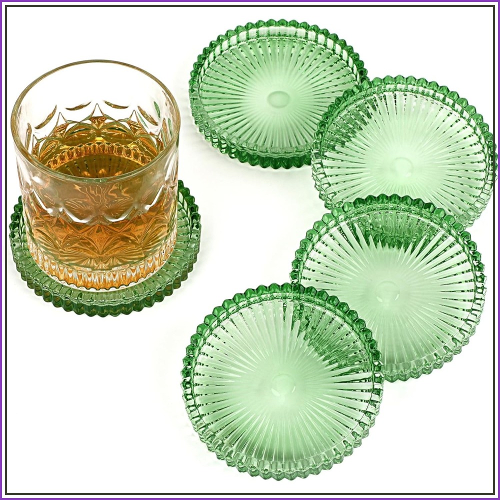 Modern Clear Glass Coaster Set - огляд і ціна Coffee Tea Images