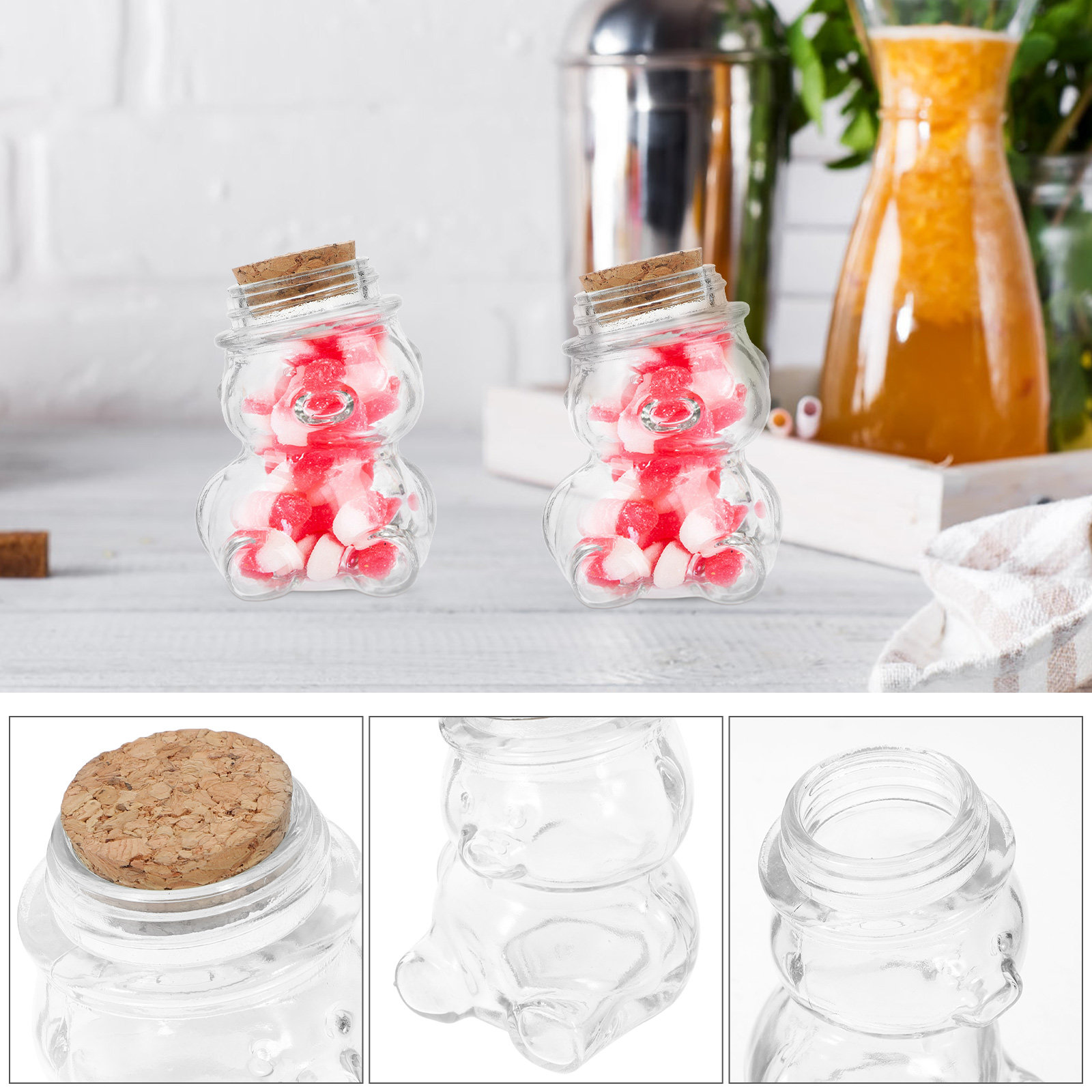 4Pcs Glass Candy Jar Set Trans - огляд і ціна Coffee Tea Jar Set