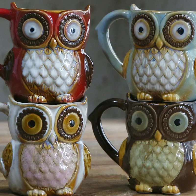 Cute Owl Cartoon Coffee Drinkw - огляд і ціна Morning Tea Coffee