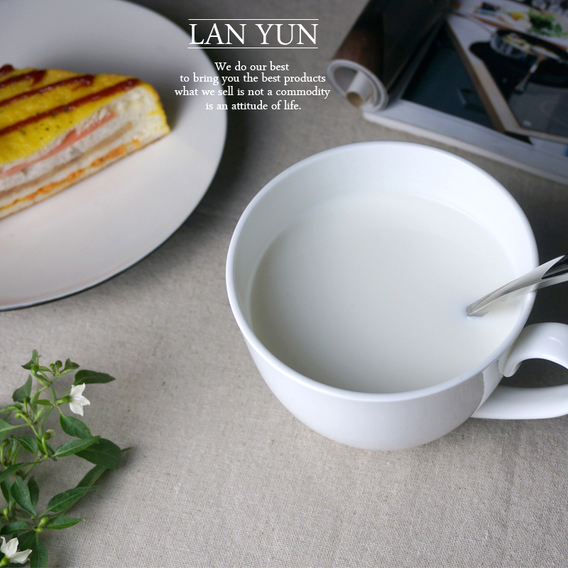 700ML, Plain White Bone China  - огляд і ціна Morning Tea Coffee
