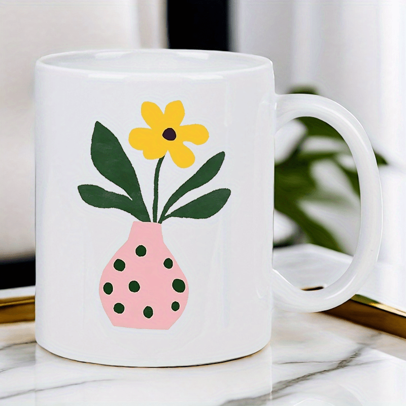 Ceramic Mug with Cute Pink Vas - огляд і ціна Morning Tea Coffee