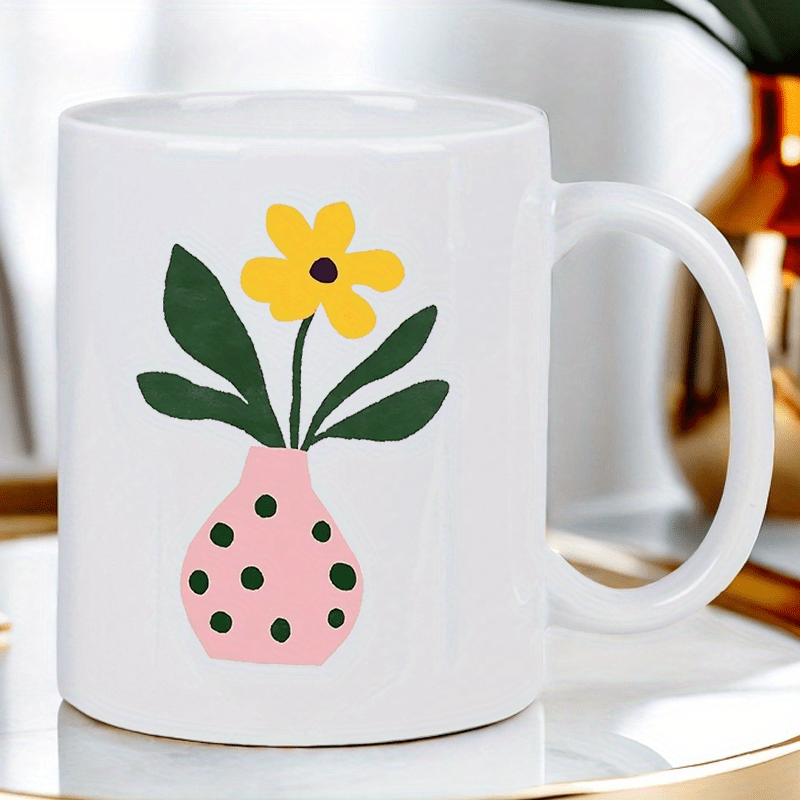 Ceramic Mug with Cute Pink Vas - огляд і ціна Morning Tea Coffee